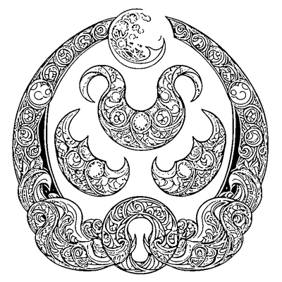 Moon Pattern Crescents coloring page variation 3
