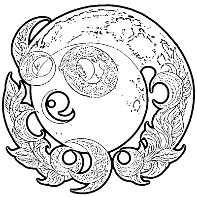 Moon Pattern Crescents coloring page variation 5