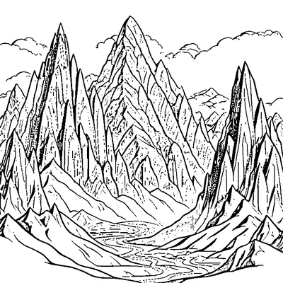mountain pattern peaks coloring pages