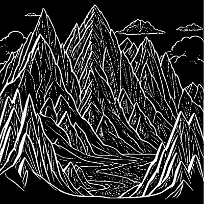 Mountain Pattern Peaks coloring page variation 1