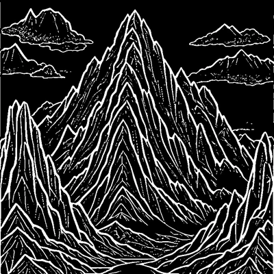 Mountain Pattern Peaks coloring page variation 2