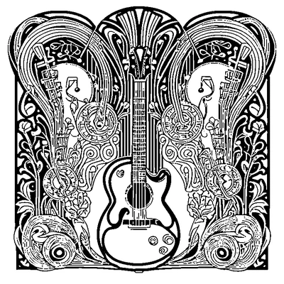 Music Notes Pattern coloring page variation 2