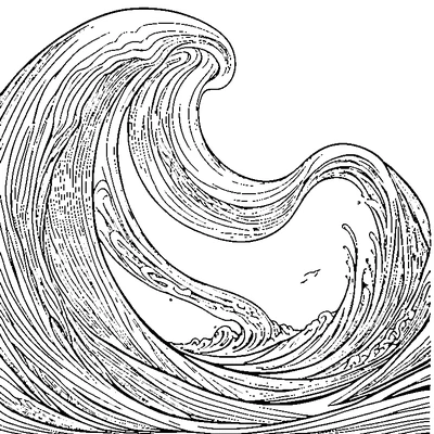 Ocean Waves Pattern coloring page variation 1