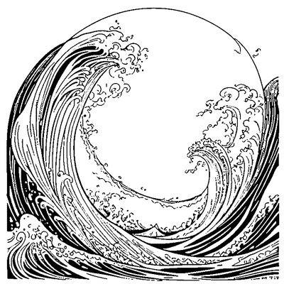 Ocean Waves Pattern coloring page variation 2