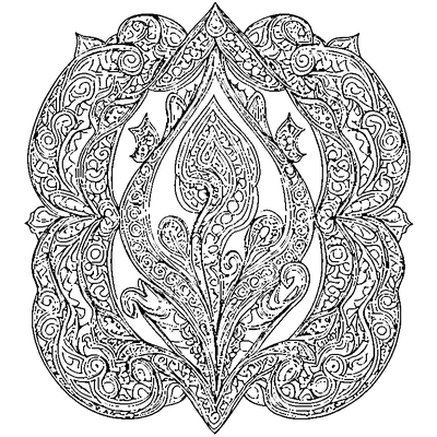 Paisley Pattern Teardrop coloring page variation 1