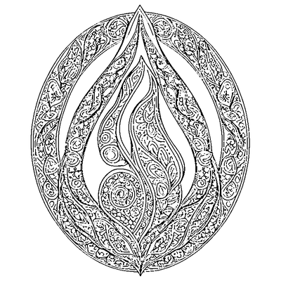 Paisley Pattern Teardrop coloring page variation 4