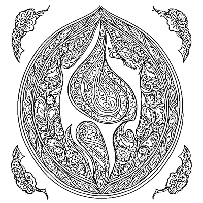 Paisley Pattern Teardrop coloring page variation 5