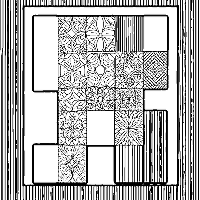 Patchwork Pattern Squares Mixe coloring page variation 4