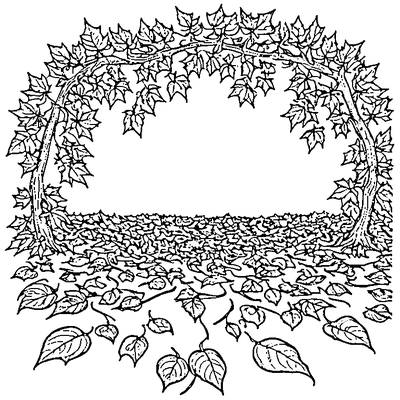 Pile Of Autumn Leaves On Ground coloring page variation 4