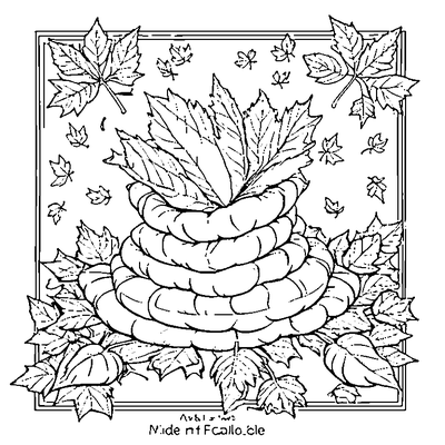 Pile Of Autumn Leaves coloring page - free printable