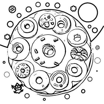 Pile Of Halloween Donuts coloring page - free printable