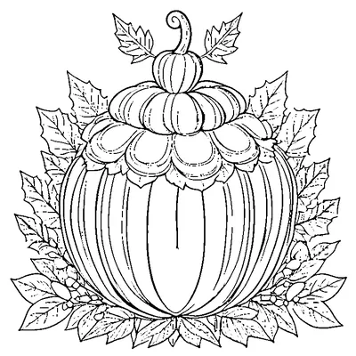 Pumpkin Wearing A Leaf Crown coloring page