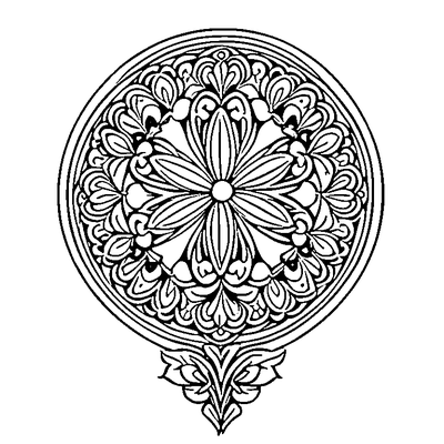 Quatrefoil Pattern Clover coloring page design 1