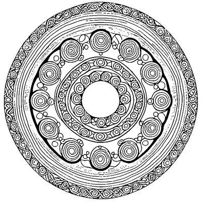 Shibori Pattern Tie Dye Circle Coloring Page