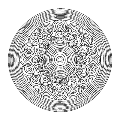 Shibori Pattern Tie Dye Circle coloring page design 1