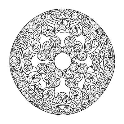 Shibori Pattern Tie Dye Circle coloring page design 5