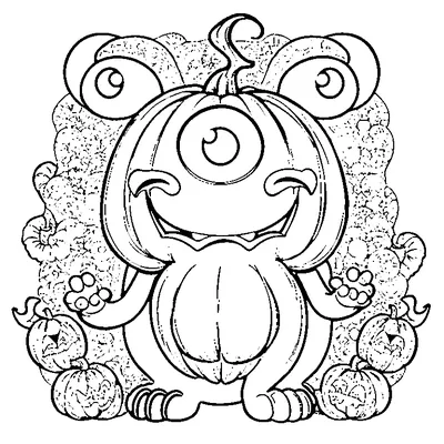 Silly Monster with One Eye coloring pages