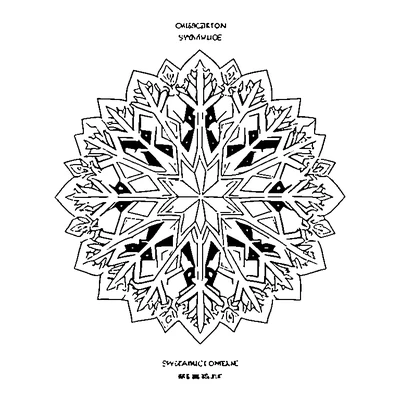 Snowflake Pattern Symmetrical coloring page variation 1