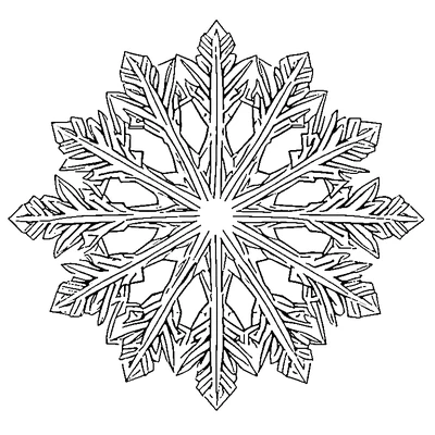 Snowflake Pattern Symmetrical coloring page variation 2