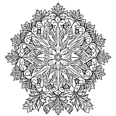 Snowflakes Pattern Scattered coloring page variation 4