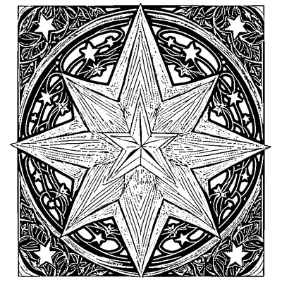 Star Pattern Repeated coloring page variation 2