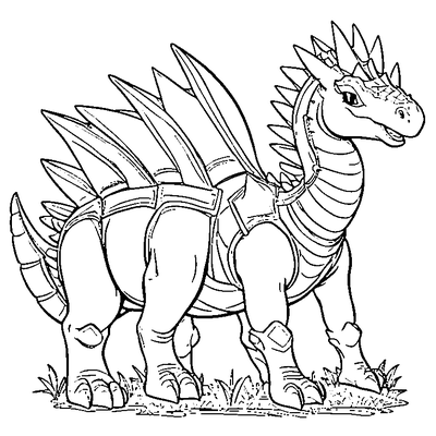 stegosaurus walking coloring pages
