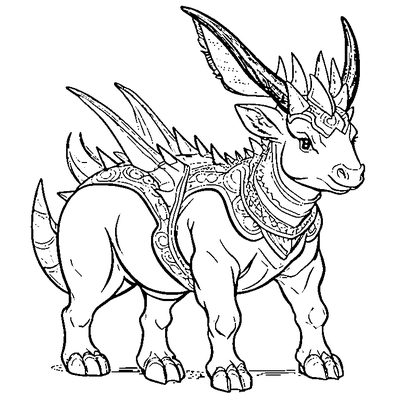 Styracosaurus With Horns coloring page - free printable