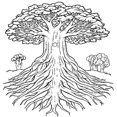Tree With Roots Underground coloring page - free printable