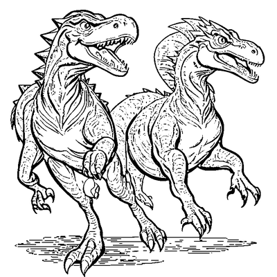velociraptor running coloring pages