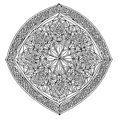 zentangle diamond grid design