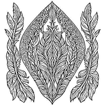 zentangle feather motifs design