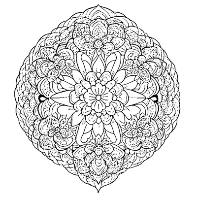 Zentangle Heart Shaped Flower Mandala coloring page - free printable