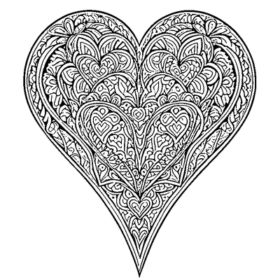 zentangle heart shapes design