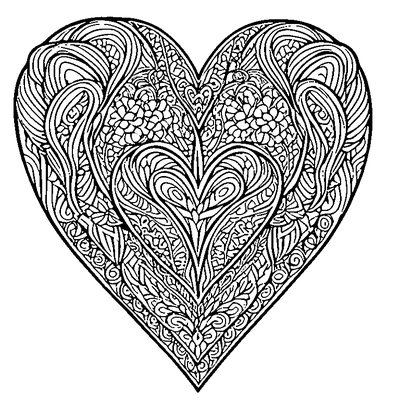 zentangle heart shapes printable