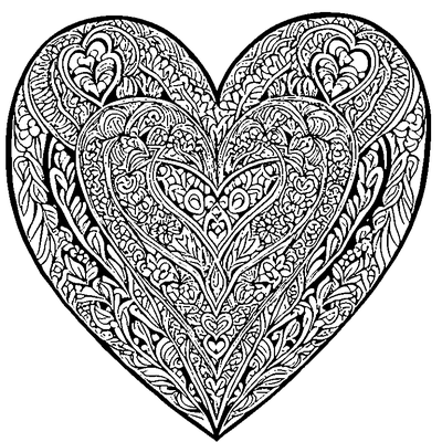 zentangle heart shapes template