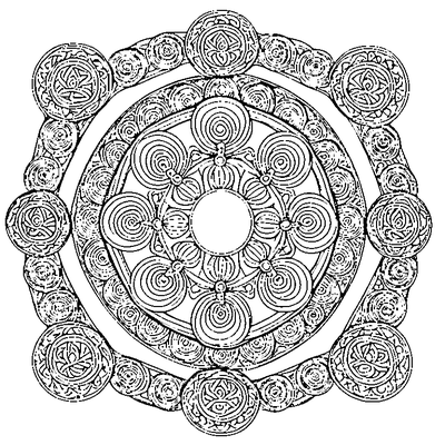 zentangle interlocking circles coloring page