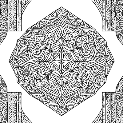 zentangle pattern with diamond grid