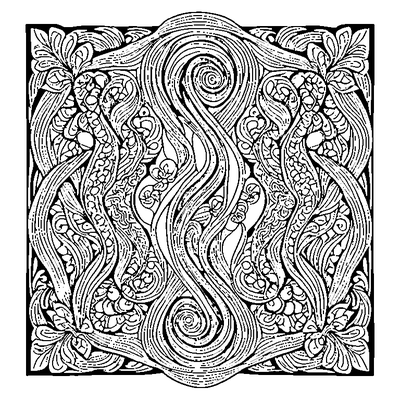 zentangle pattern with flowing swirls