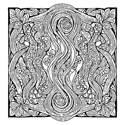 zentangle pattern with flowing swirls coloring pages