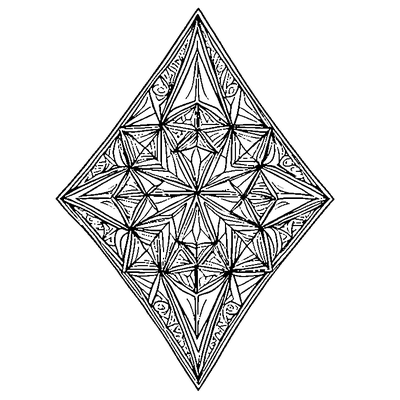 zentangle pattern with geometric triangles
