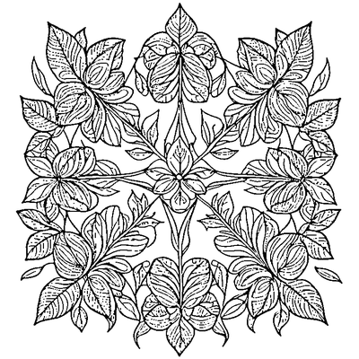 zentangle pattern with repeating leaves