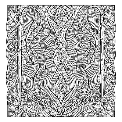 zentangle pattern with wave lines