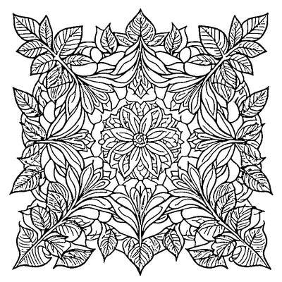 zentangle repeating leaves design
