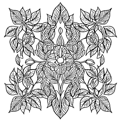 zentangle repeating leaves printable