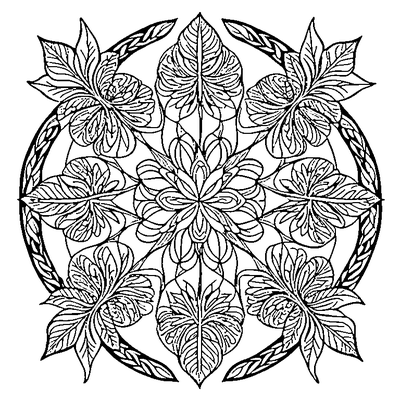 zentangle repeating leaves template