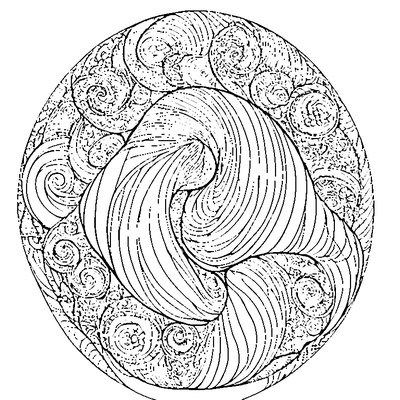 Zentangle Seashell Spiral coloring page - free printable