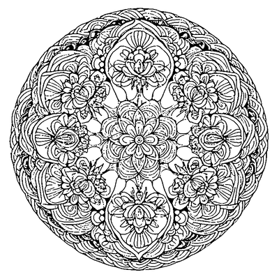 zentangle spiral flowers design