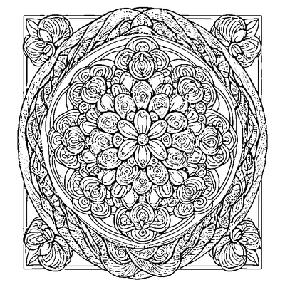 zentangle spiral flowers printable