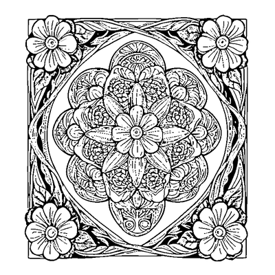 zentangle spiral flowers template