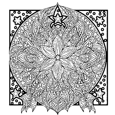 zentangle star bursts coloring page